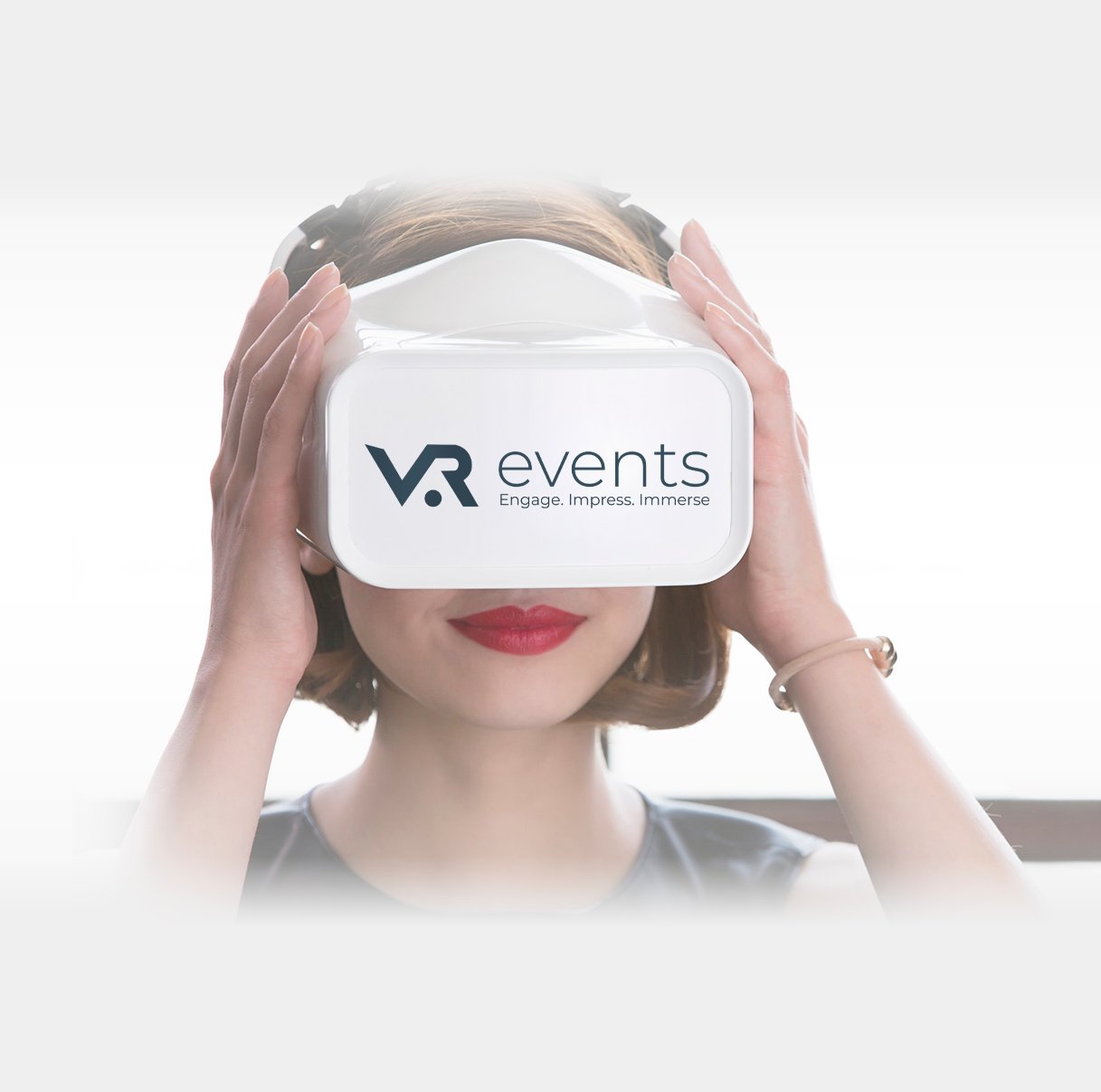 VR Events — Γυναίκα με VR headset Meta Quest